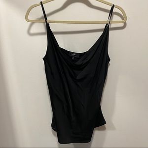 7 For All Mankind Black Satin Tank Top